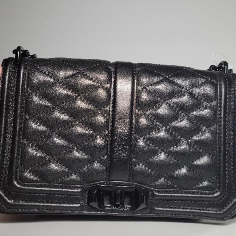 Black Leather Crossbody Bag -